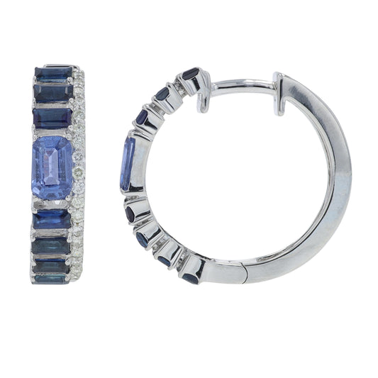 14K 1.70 CT Sapphire Hoops<p><strong>More Colors Available</p></strong>