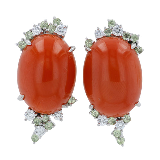 18K WG 70 MM Coral Earrings
