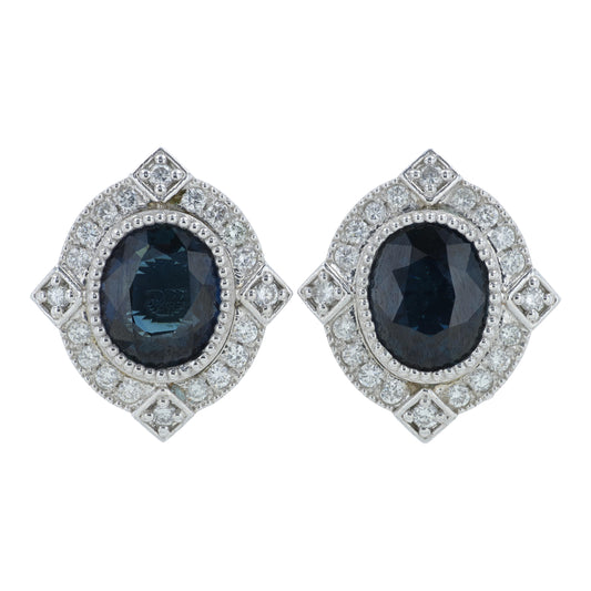 PT900 2.73 CTW Sapphire Earrings