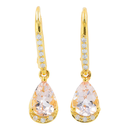 10K YG 2.40 CT Morganite Earrings