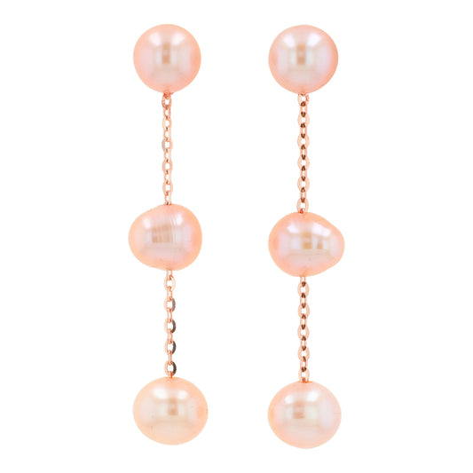 14K RG EFFY Pink Pearl Earrings