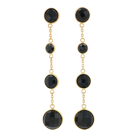 14K YG EFFY 6.70 CTW Onyx Earrings