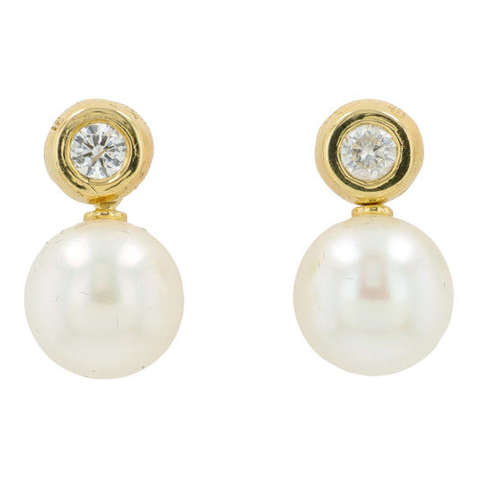 14K YG EFFY Akoya Pearl Earrings