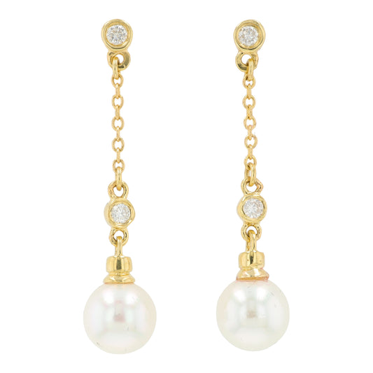 14K YG EFFY Akoya Pearl Earrings
