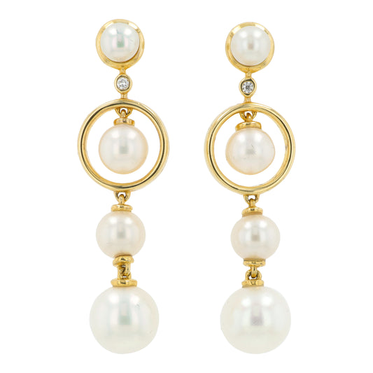 14K YG EFFY Freshwater Pearl Earrings