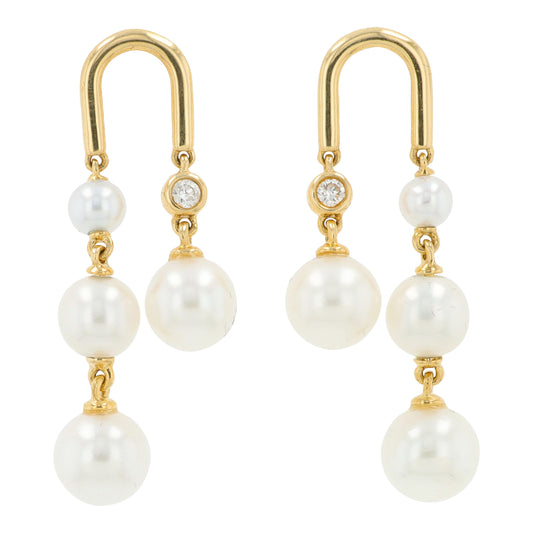 14K YG EFFY Freshwater Pearl Earrings