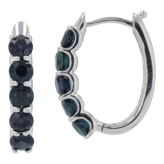 14K WG EFFY 2.38 CT Sapphire Hoops