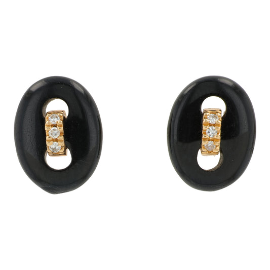 14K YG EFFY 2.82 CTW Black Onyx Earrings