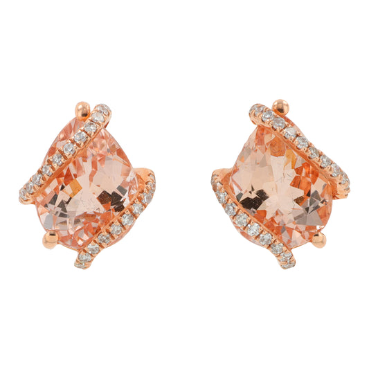 14K RG EFFY .60 CT Morganite Earrings