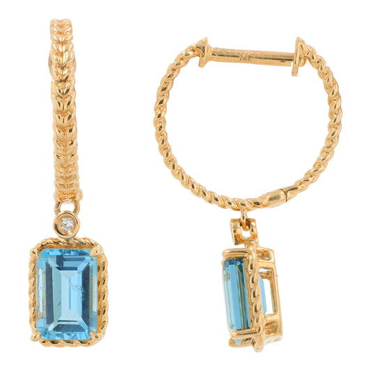14K YG EFFY 1.55 CTW London Blue Topaz Earrings