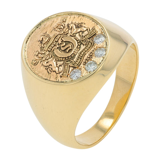 10K YG .12 CT Diamond Gents Ring