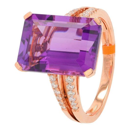 14K RG EFFY 7.20 CT Amethyst Ring