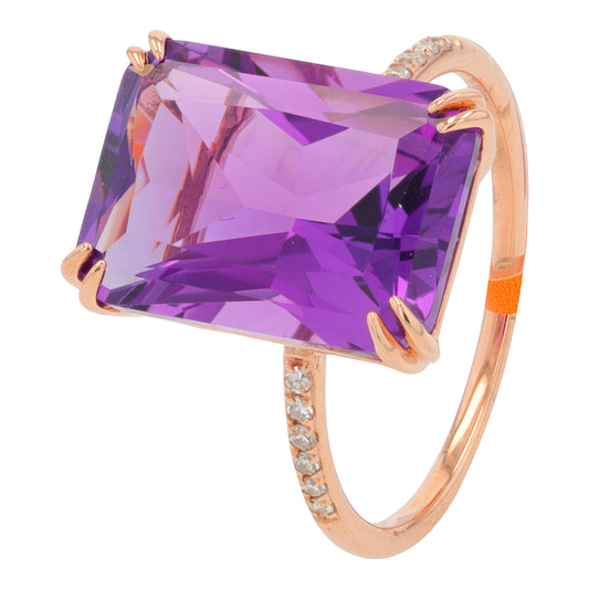 14K RG EFFY 7.20 CT Amethyst Ring