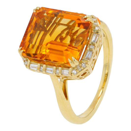 14K YG EFFY 6 CT Citrine Ring