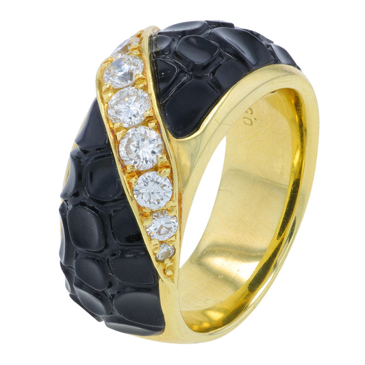 18K YG Black Onyx Ring