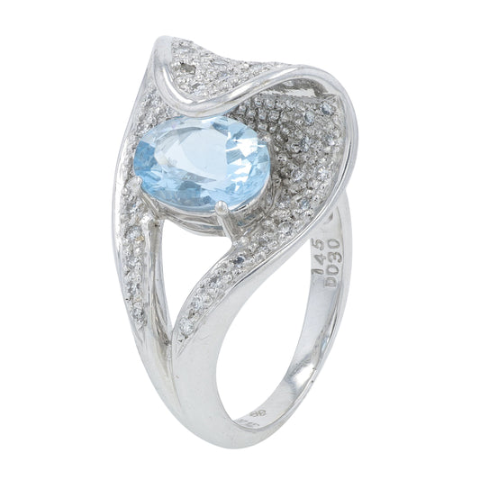 18K WG 1.45 CTW Aqua Ring