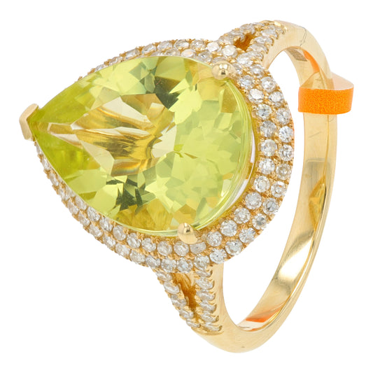 14K YG EFFY 4.85 CT Lemon Quartz Ring