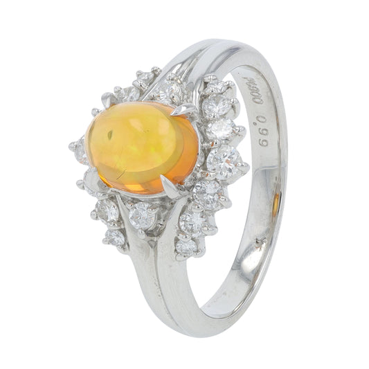 PT900 .99 CT Fire Opal Ring