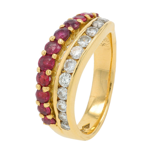 18K YG .98 CTW Ruby Ring