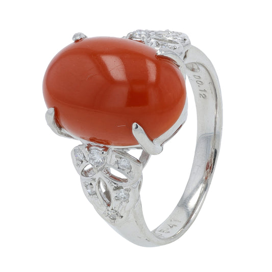 PT900 5.41 CT Coral Ring