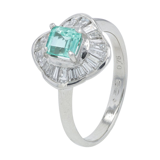PT900 .58 CTW Emerald Ring