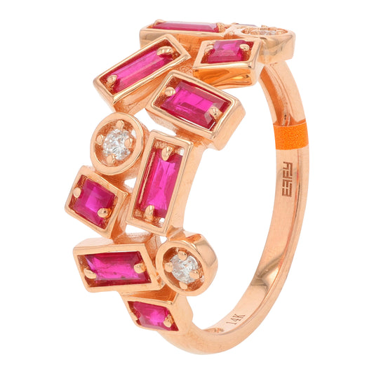 14K RG EFFY .98 CTW Ruby Ring