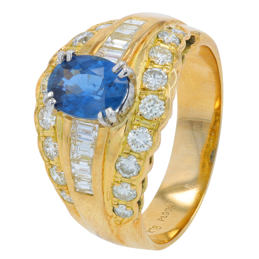 18K YG 1.73 CTW Sapphire Band