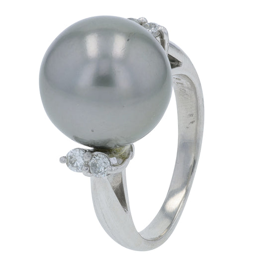 PT900 12.2 MM Tahitian Pearl Ring