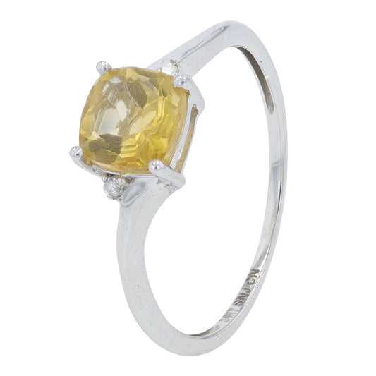 14K WG  Citrine Ring
