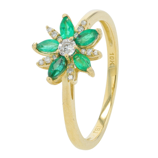 10K Gemstone Flower Ring<p><strong>More Colors Available</p></strong>