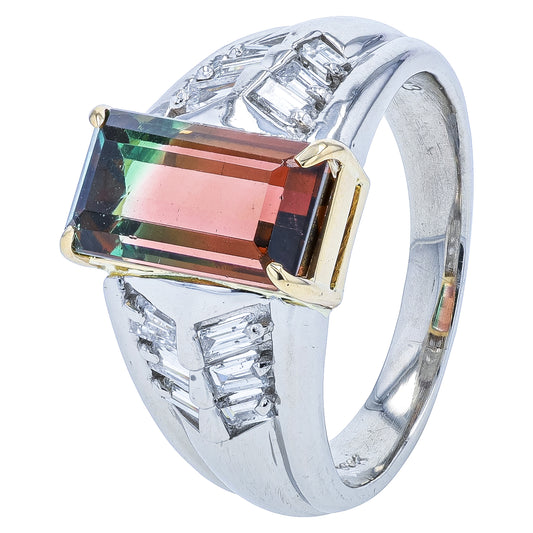 PT900/18K YG 3.13 CTW Tourmaline Ring
