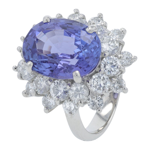 PT900 7.628 CT Tanzanite Ring