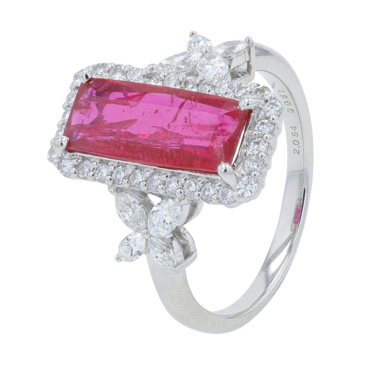 PT950 2.05 CT Ruby Ring