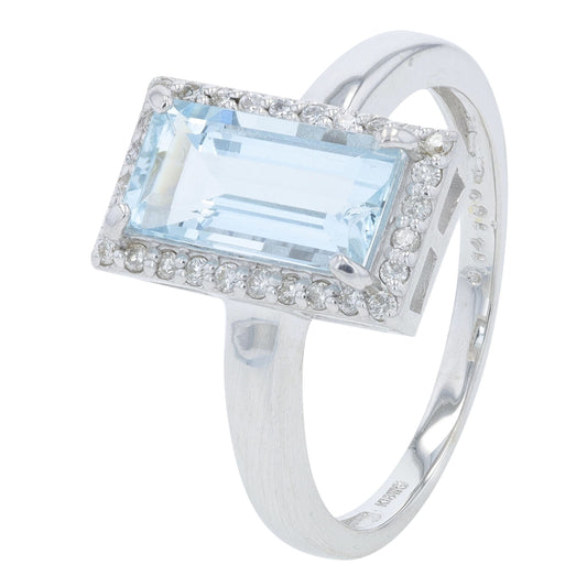 18K WG 1.50 CT Aquamarine Ring