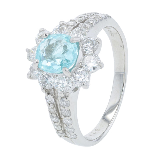 PT900 .78 CT Paraiba Tourmaline Center Ring