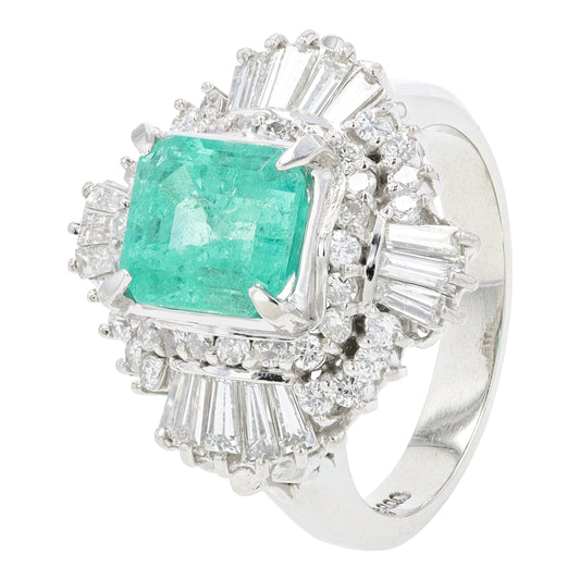 PT900 1.87 CT Colombian F1 Emerald Center Ring<p><strong>GIA Available</p></strong>