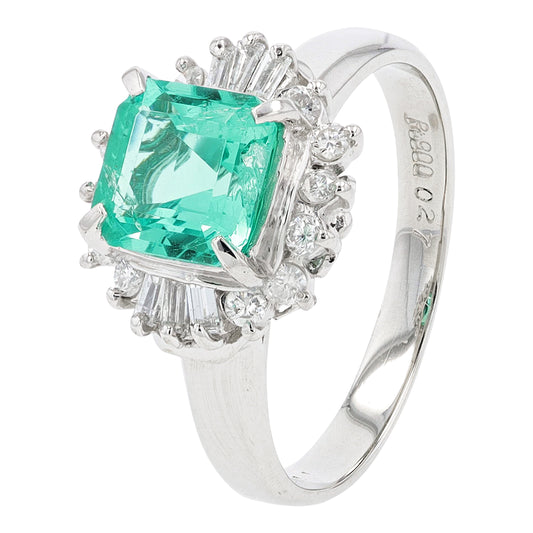 PT900 1.10 CT Colombian F1 Emerald Center Ring<p><strong>GIA Available</p></strong>