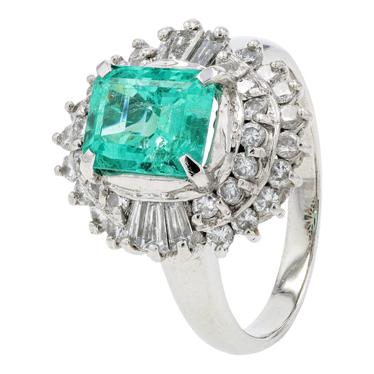 PT900 1.58 CT Colombian F1 Emerald Center Ring<p><strong>GIA Available</p></strong>