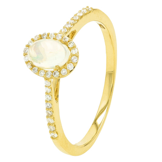 14K Gemstone Halo Ring <p><strong>More Colors Available</p></strong>