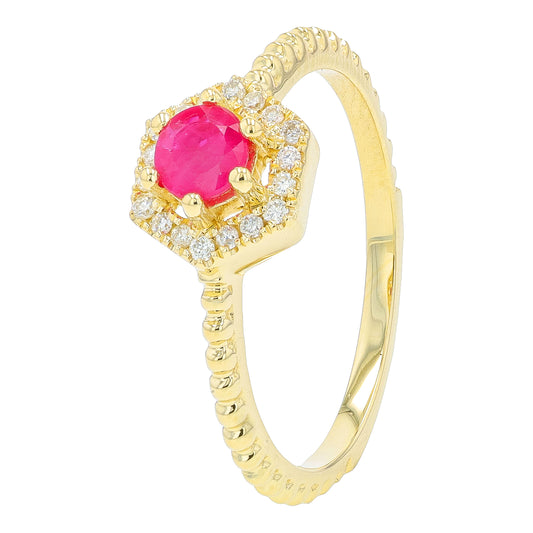 14K YG .35 CTW Ruby Ring