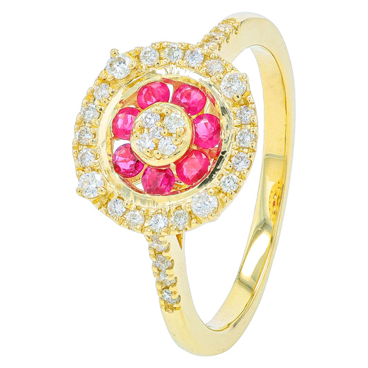 14K Gemstone Halo Ring<p><strong>More Colors Available</p></strong>