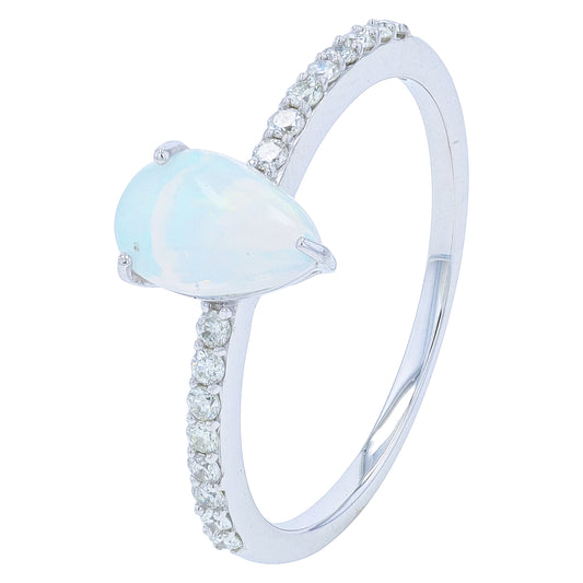 10K WG Opal Ring