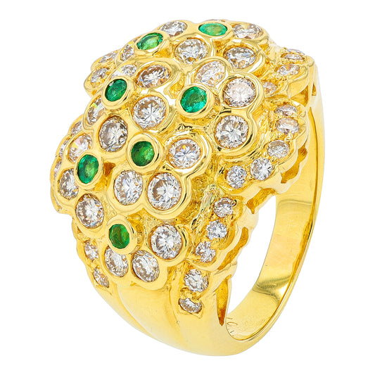 18K YG .31 CTW Emerald Ring
