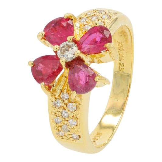 18K YG 1.50 CTW Ruby Ring
