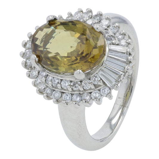 PT900 3.87 CT Chrysoberyl Center Ring