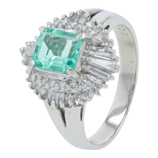 PT900 .71 CT F1 Colombian Emerald Ring<p><strong>GIA Available</p></strong>