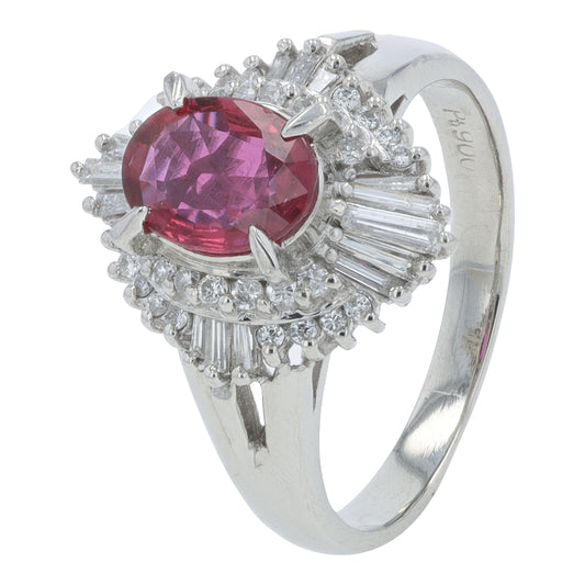 PT900 1 CT Ruby Ring
