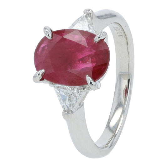 PT950 2.22 CT Ruby Ring