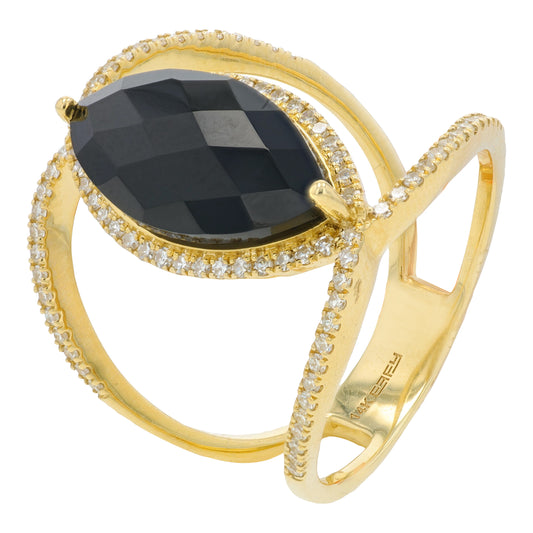 14K YG EFFY 3.60 CT Black Onyx Ring