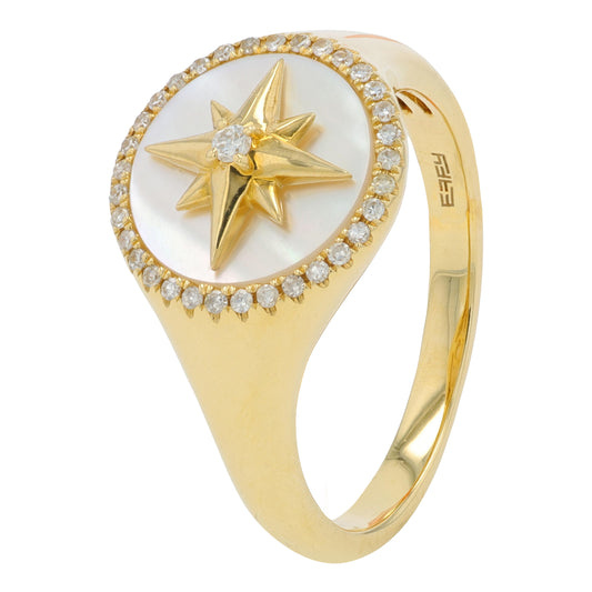 14K YG EFFY Mother of Pearl North Star Ring
